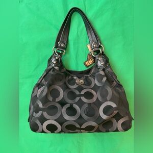 Coach Black and Gray Shoulder Bag